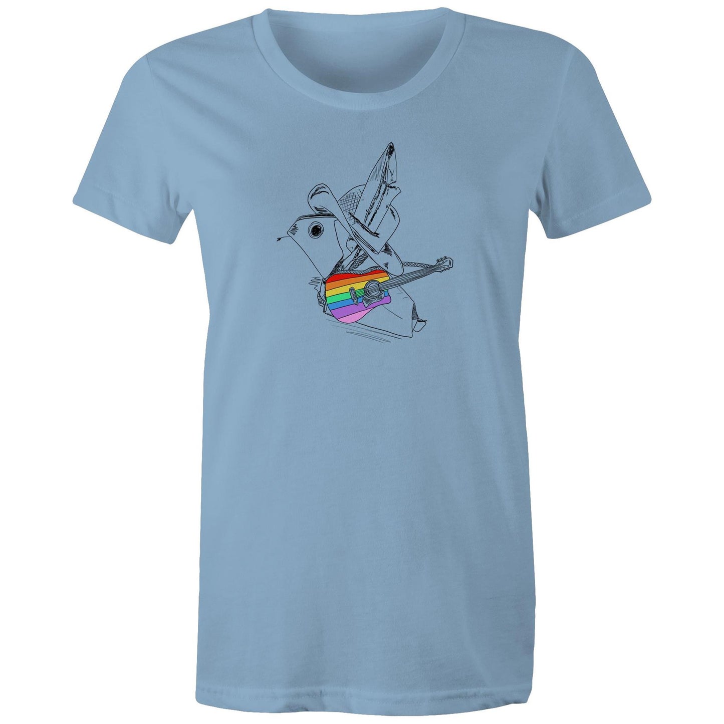 women’s tee origami rainbow cowboy