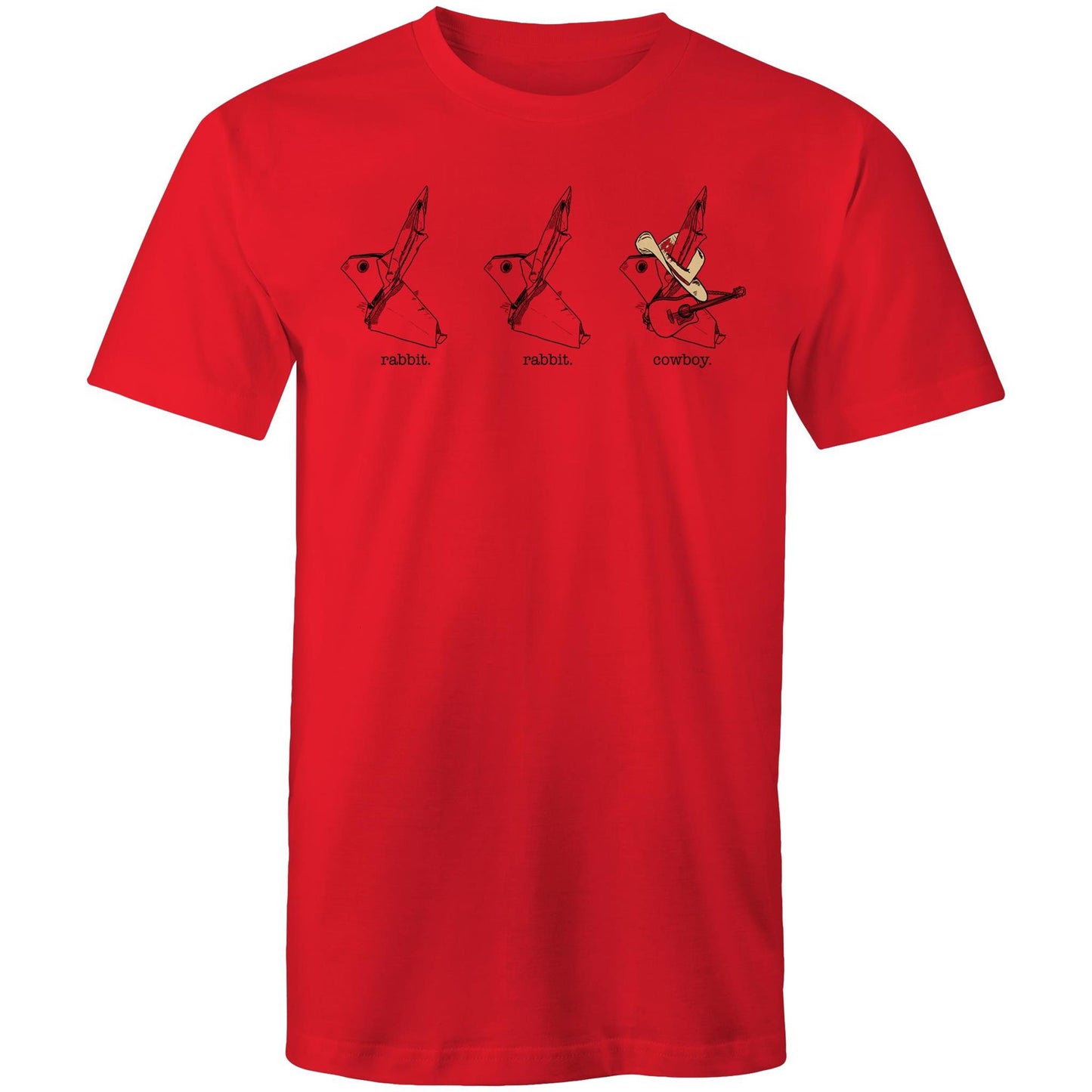 men’s tee origami rabbit rabbit cowboy