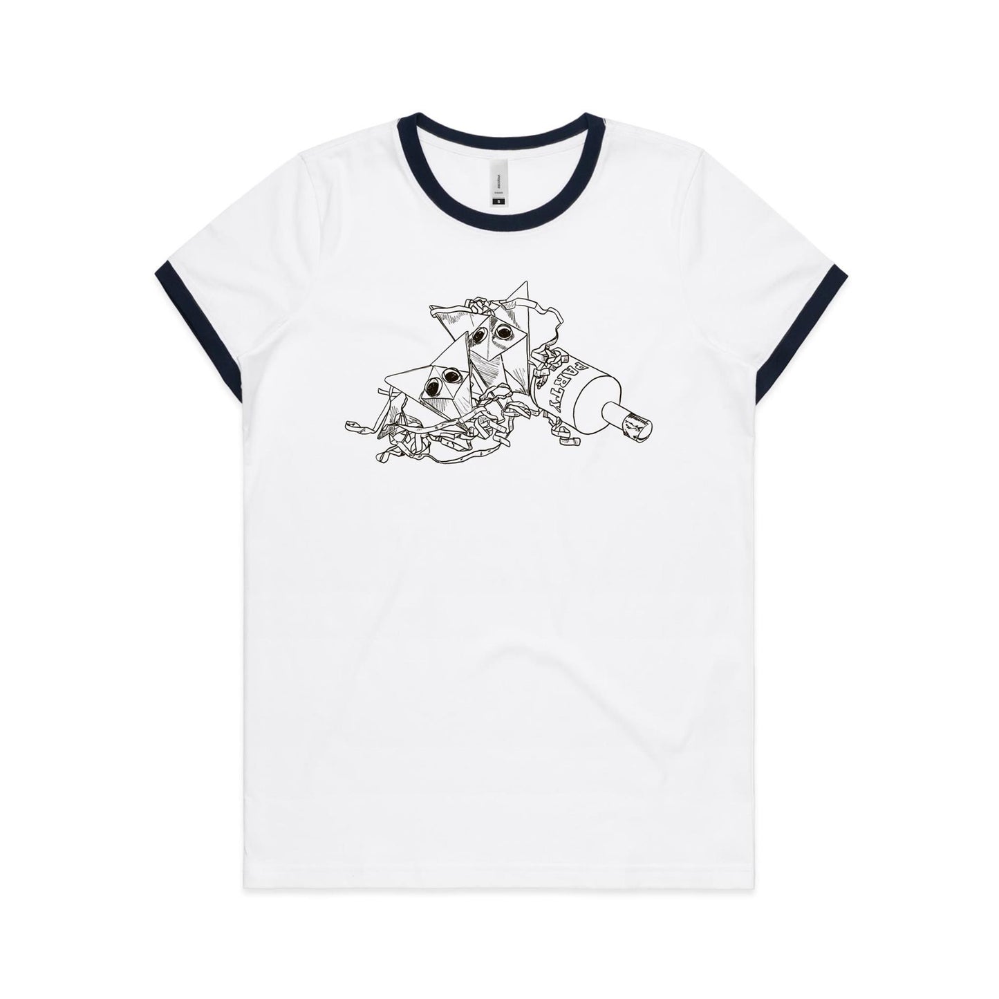 women's ringer tee origami fox party