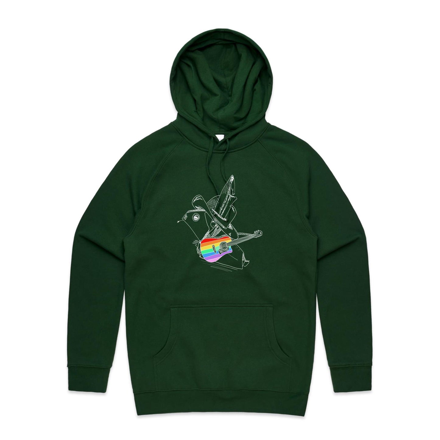 men’s hoodie origami rainbow cowboy