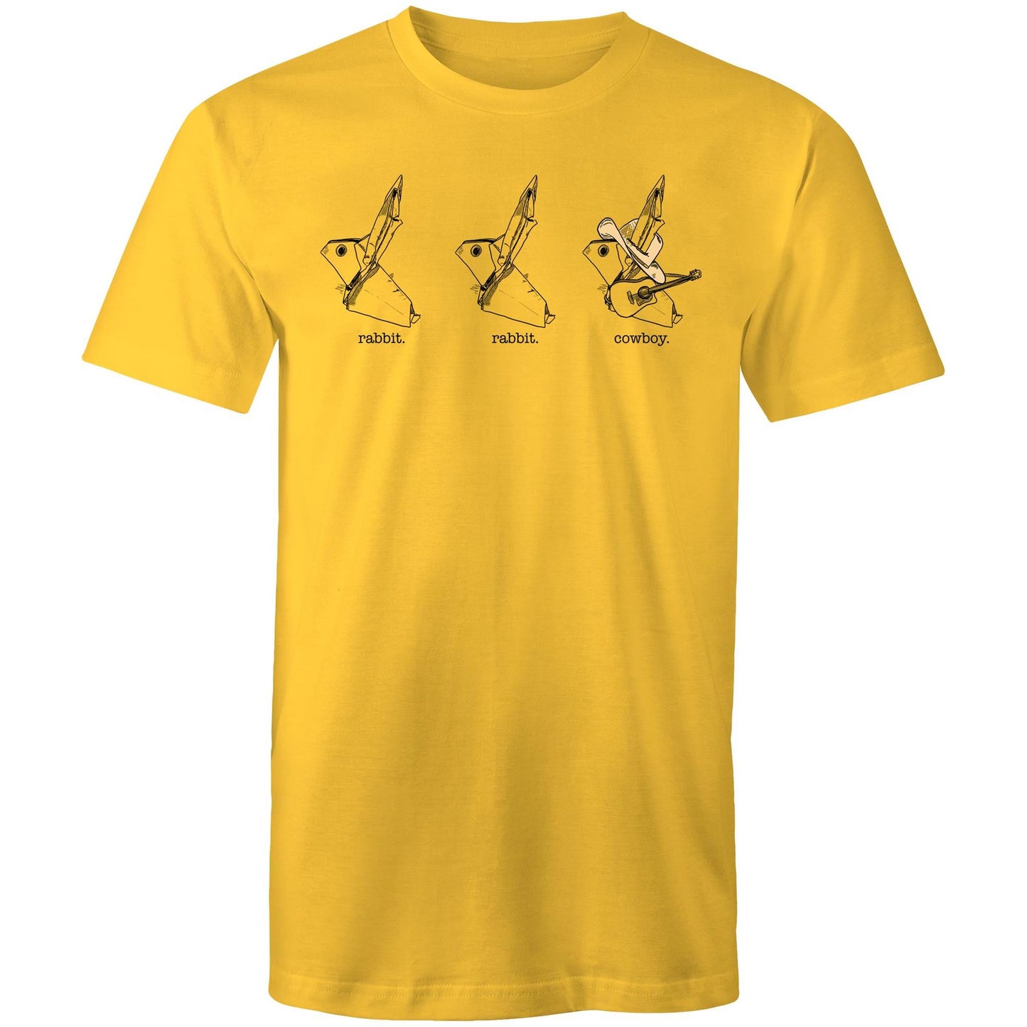 men’s tee origami rabbit rabbit cowboy