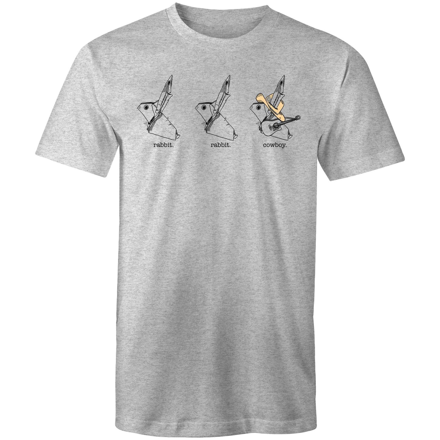men’s tee origami rabbit rabbit cowboy