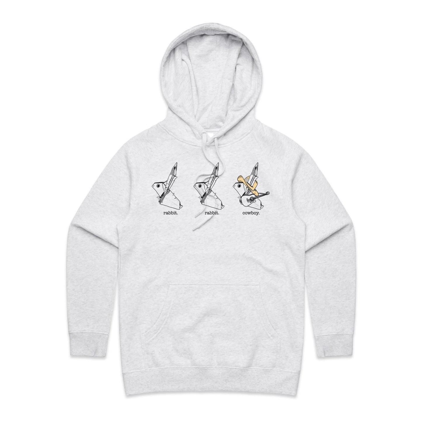 women’s hoodie origami rabbit rabbit cowboy