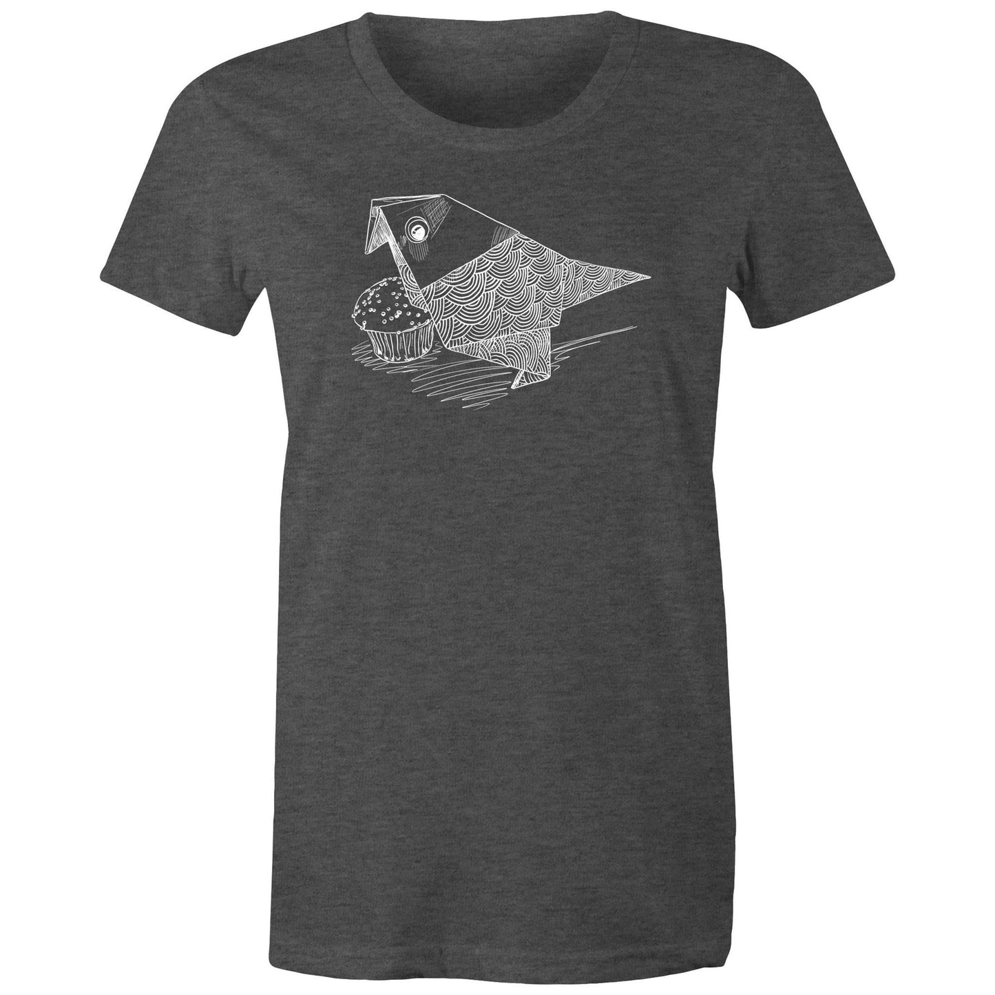 women’s tee origami bird with cake