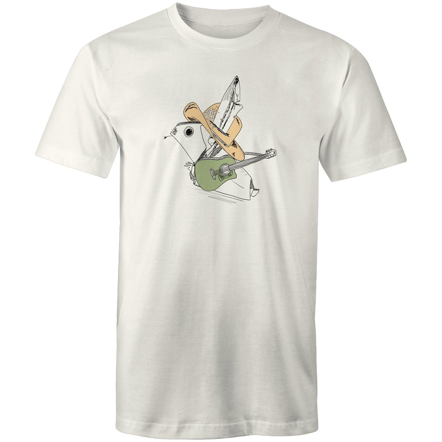 men’s tee green guitar origami cowboy