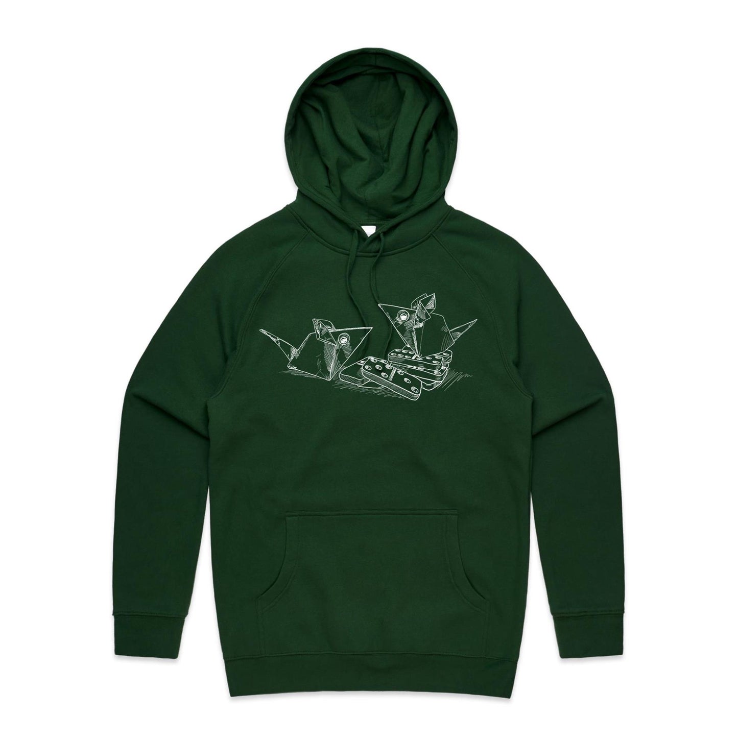 men’s hoodie origami mice with dominoes