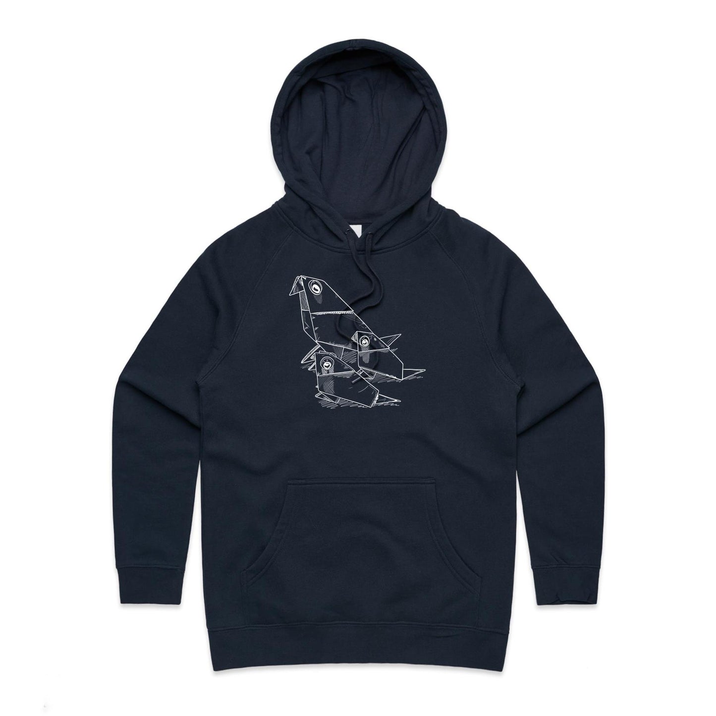 women’s hoodie origami bird family