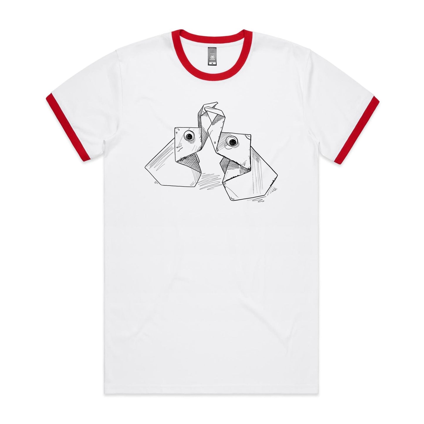 men’s ringer tee the origami elephants