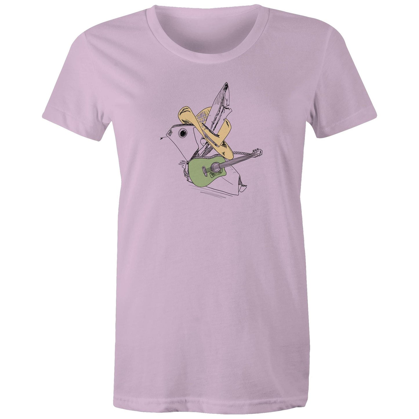 women’s tee green guitar origami cowboy