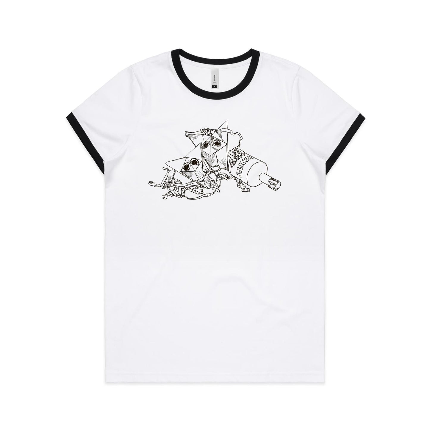 women's ringer tee origami fox party