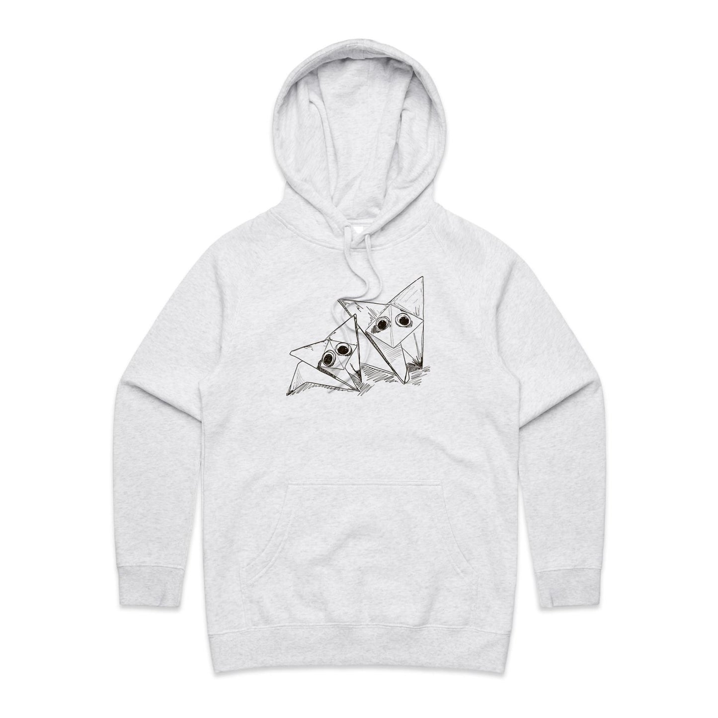 women’s hoodie origami fox friends