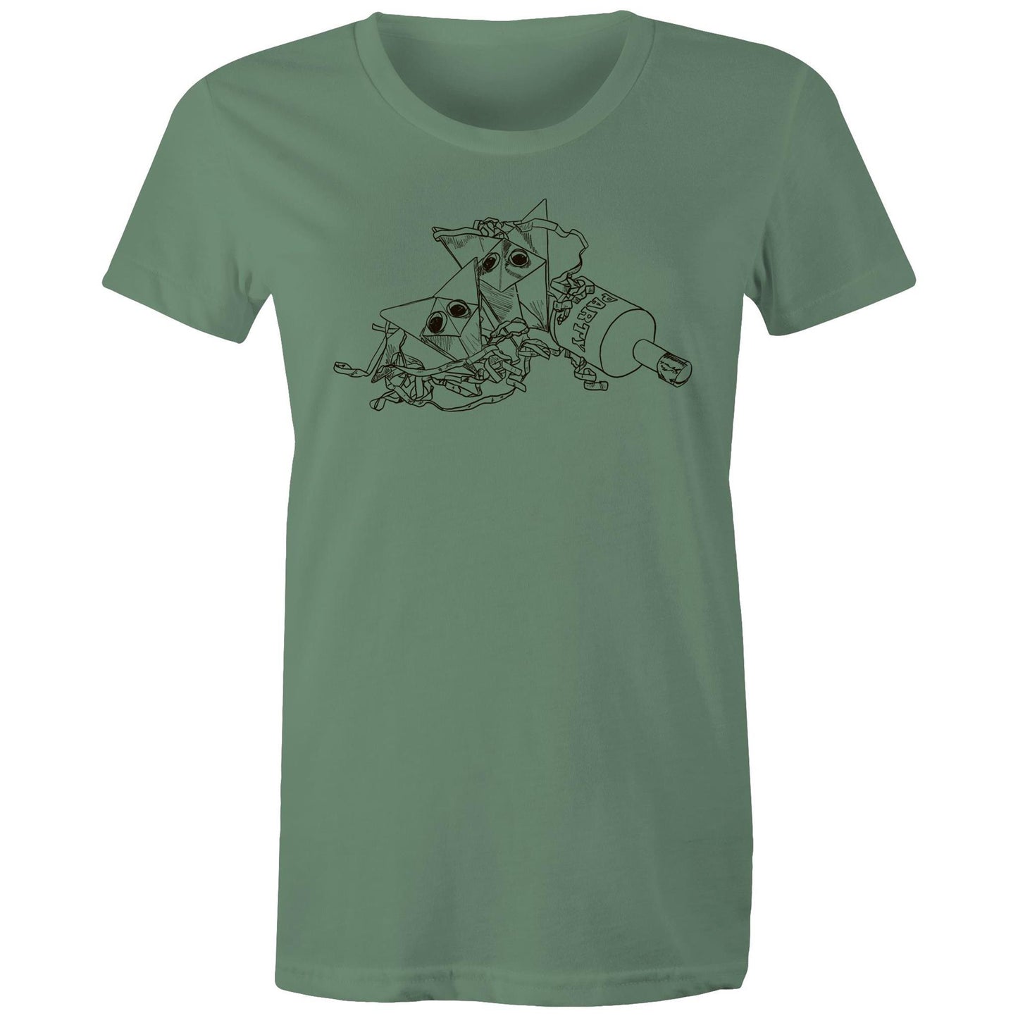 women’s tee origami fox party