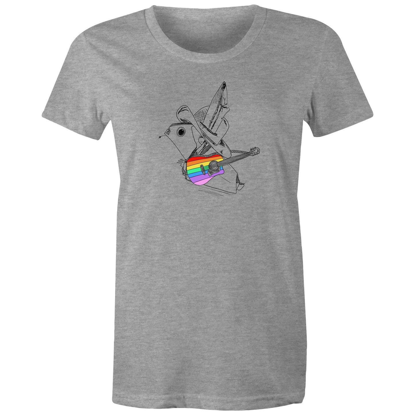 women’s tee origami rainbow cowboy