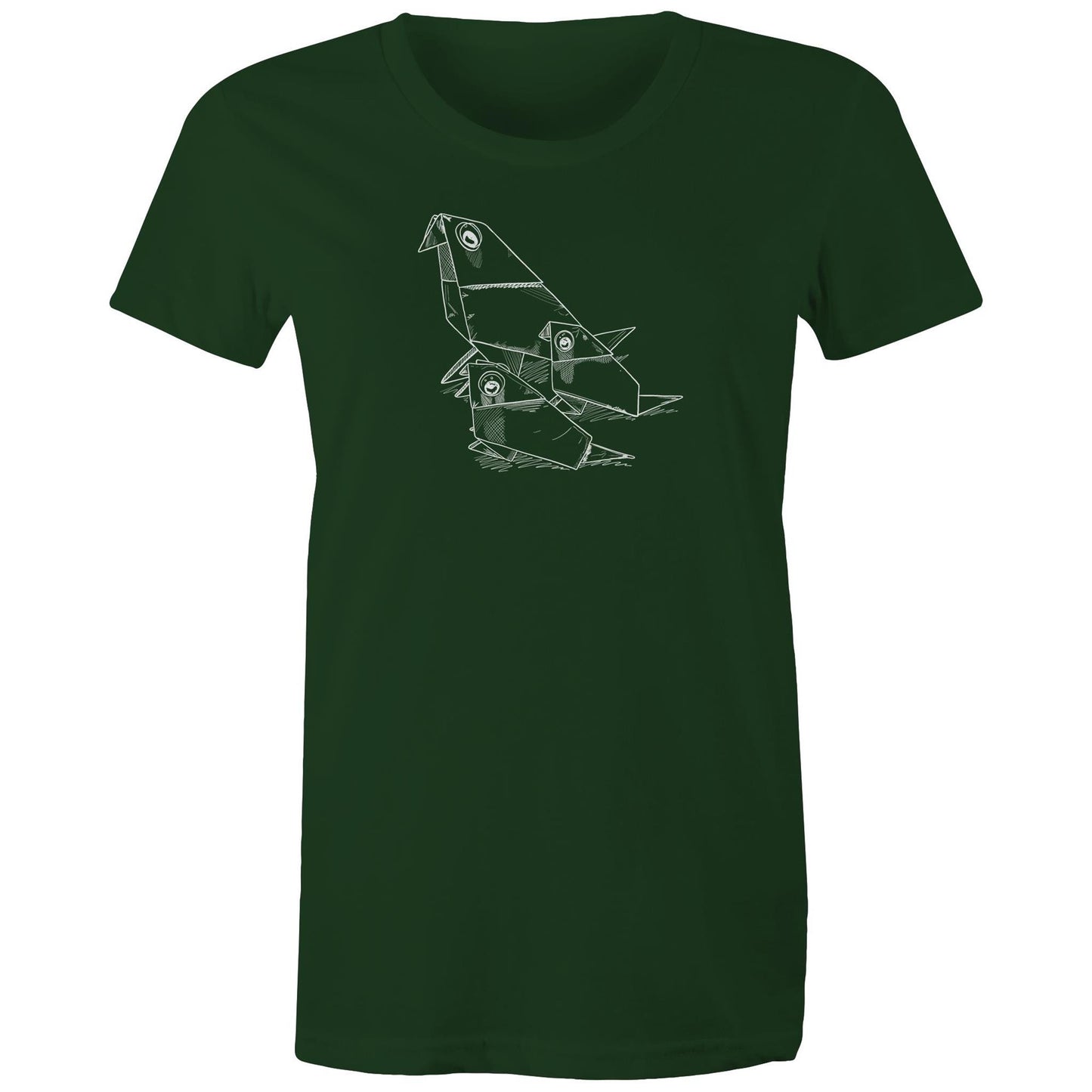 women’s tee origami bird family