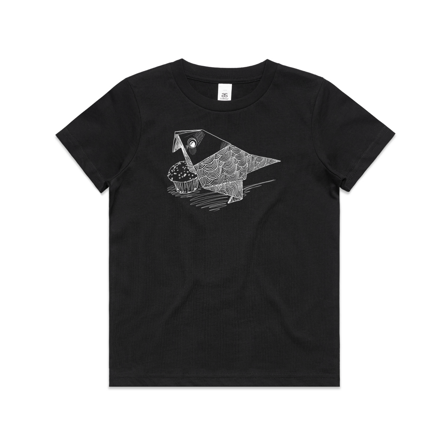 kids tee bird with cake