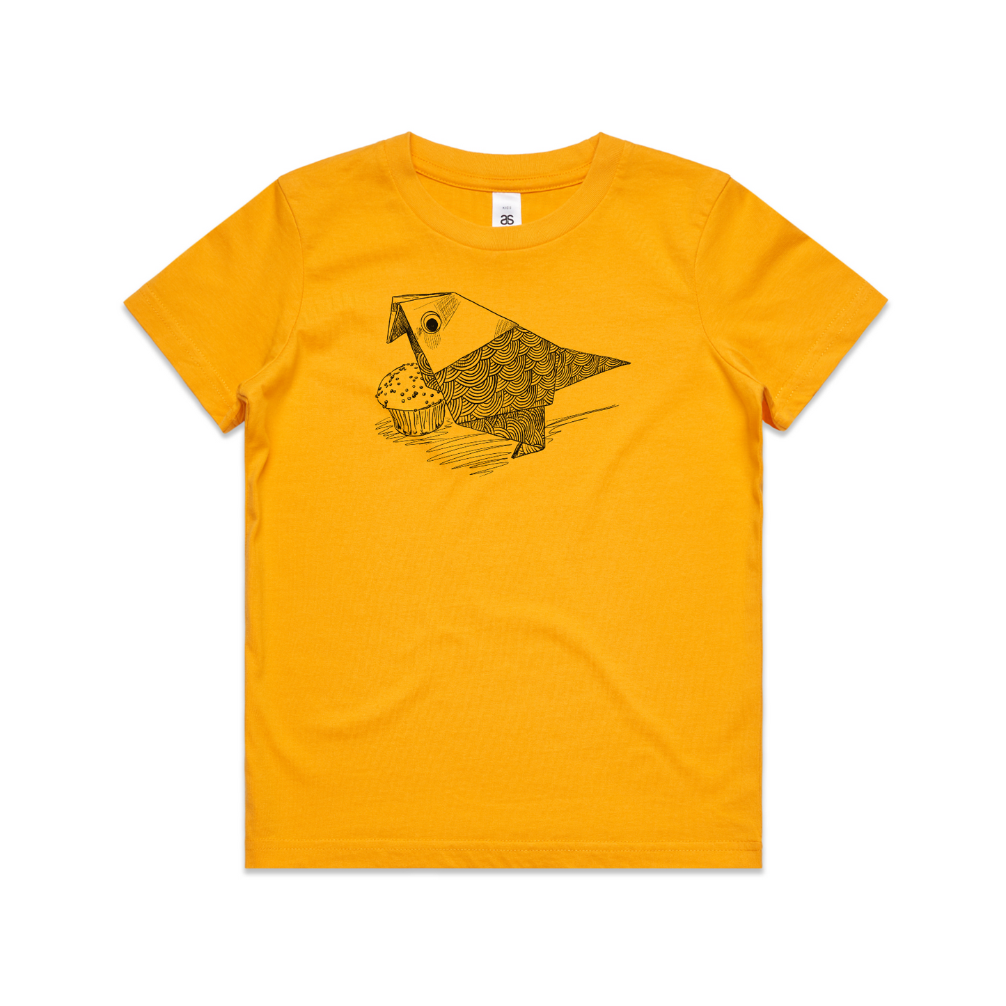 kids tee bird with cake