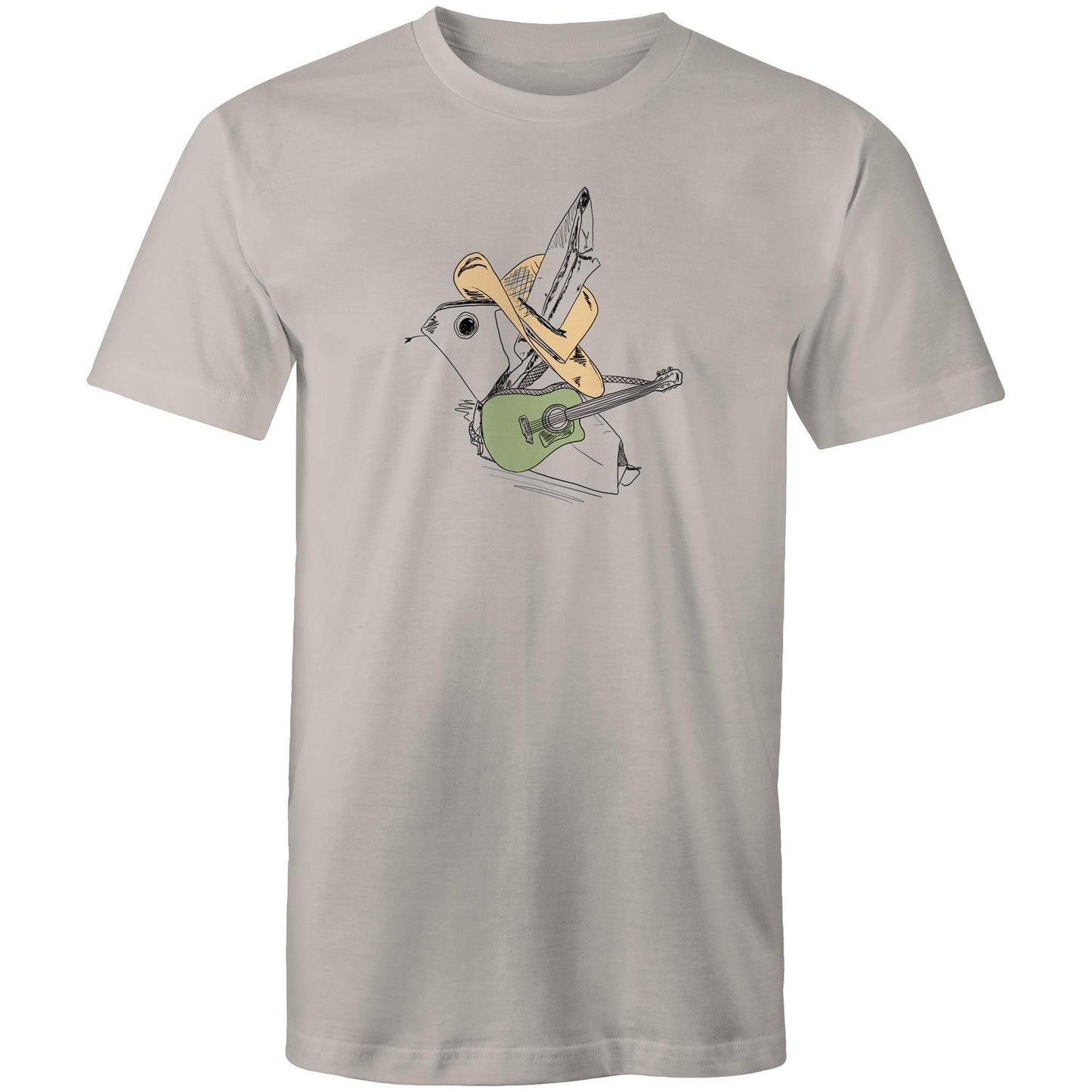 men’s tee green guitar origami cowboy