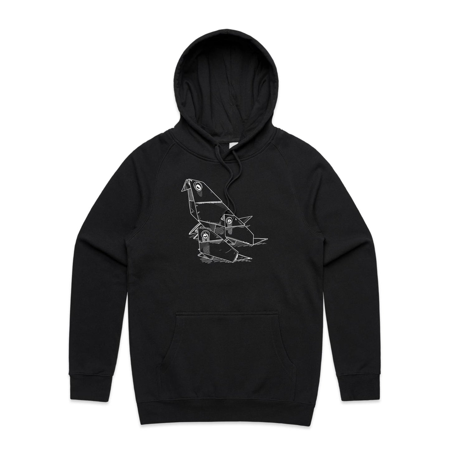 men’s hoodie origami bird family
