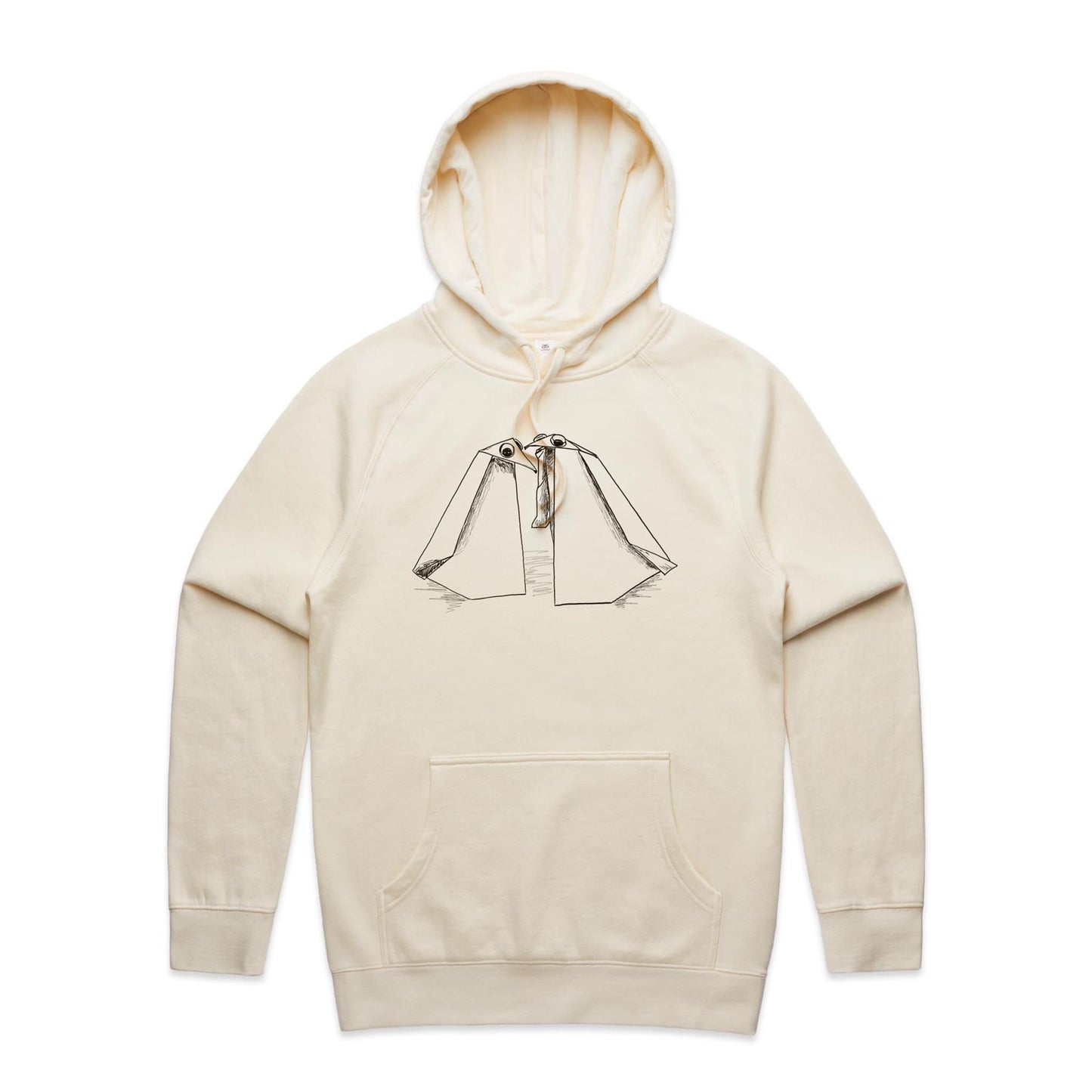 men’s hoodie origami penguin pals