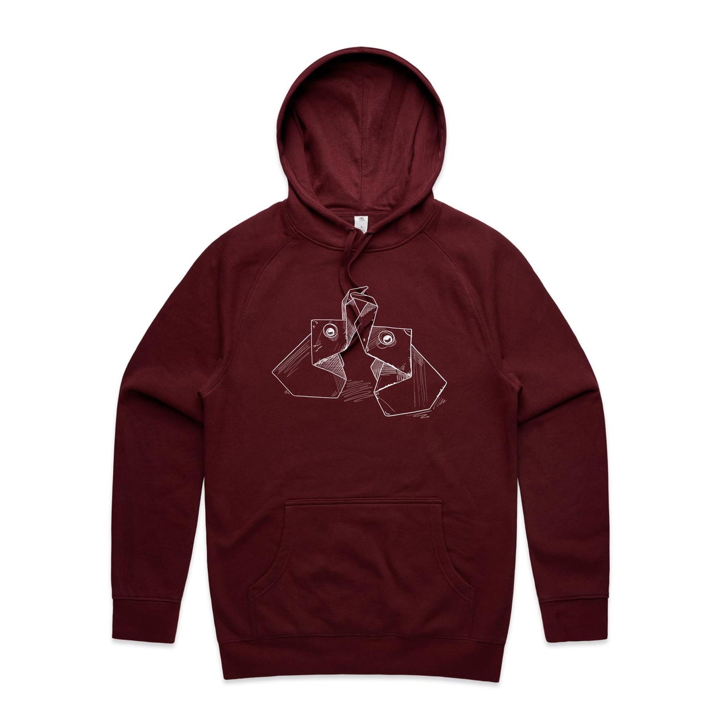 men’s hoodie the origami elephants