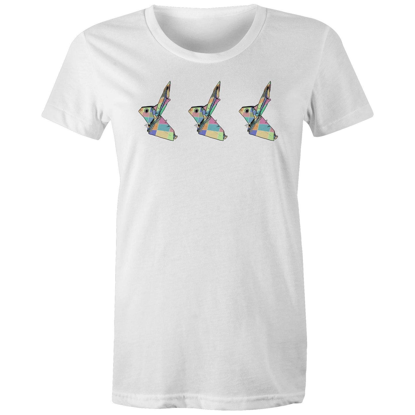 women’s tee origami patchwork rabbits