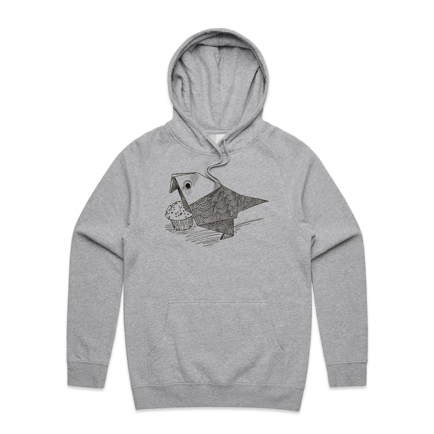 men’s hoodie origami bird with cake