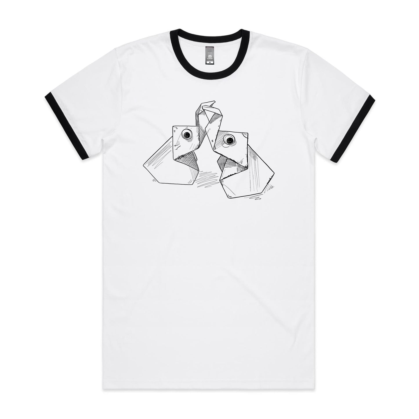 men’s ringer tee the origami elephants