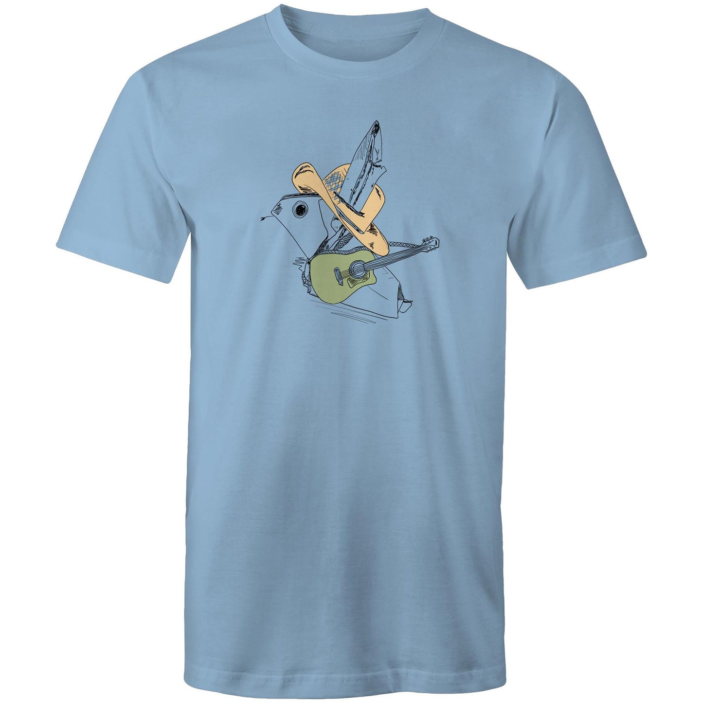 men’s tee green guitar origami cowboy
