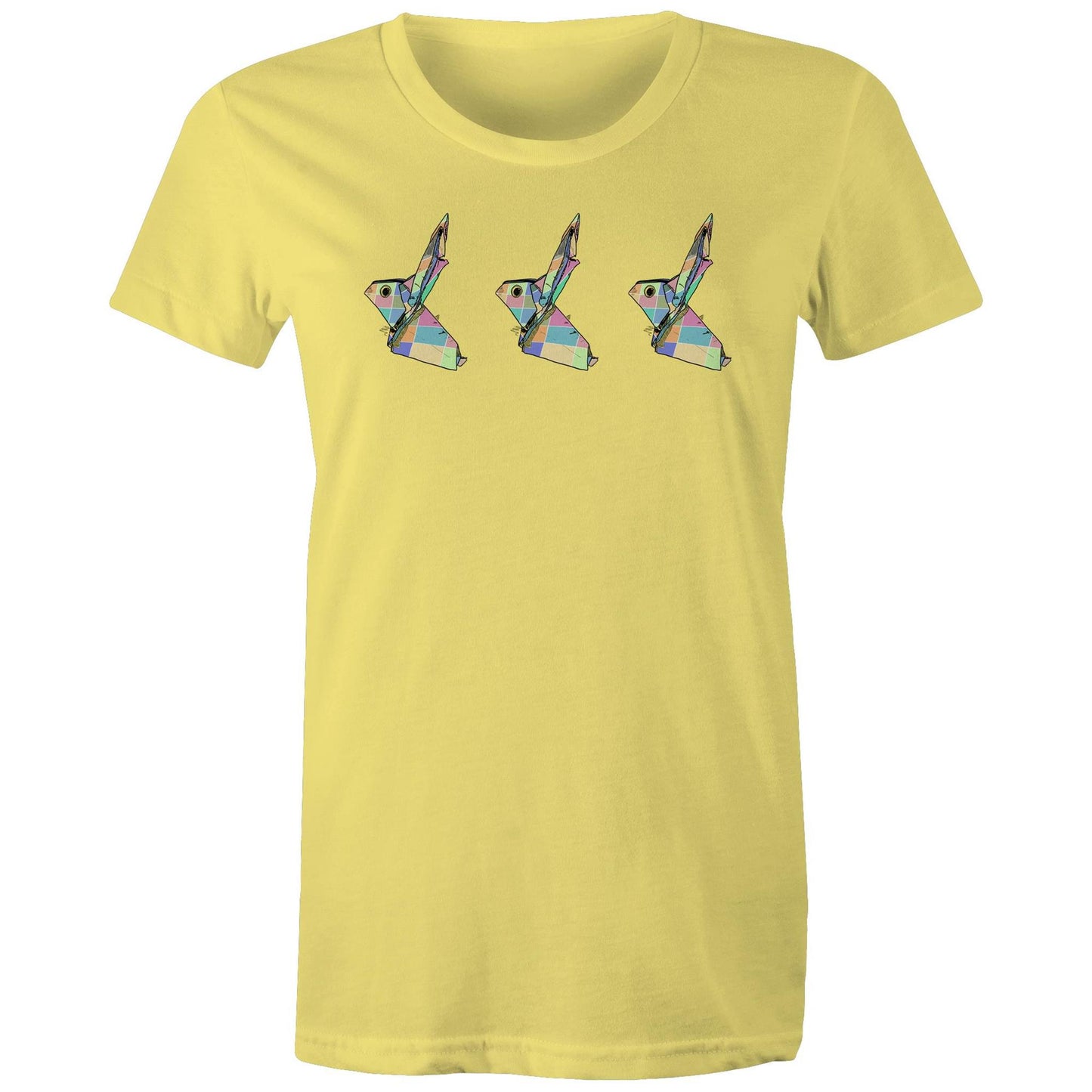 women’s tee origami patchwork rabbits