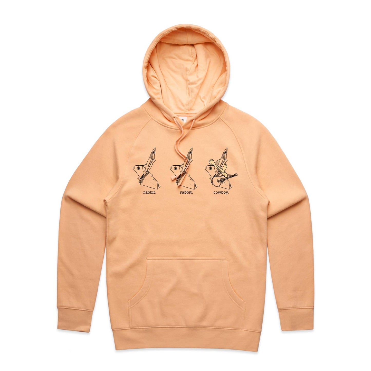 men’s hoodie origami rabbit rabbit cowboy