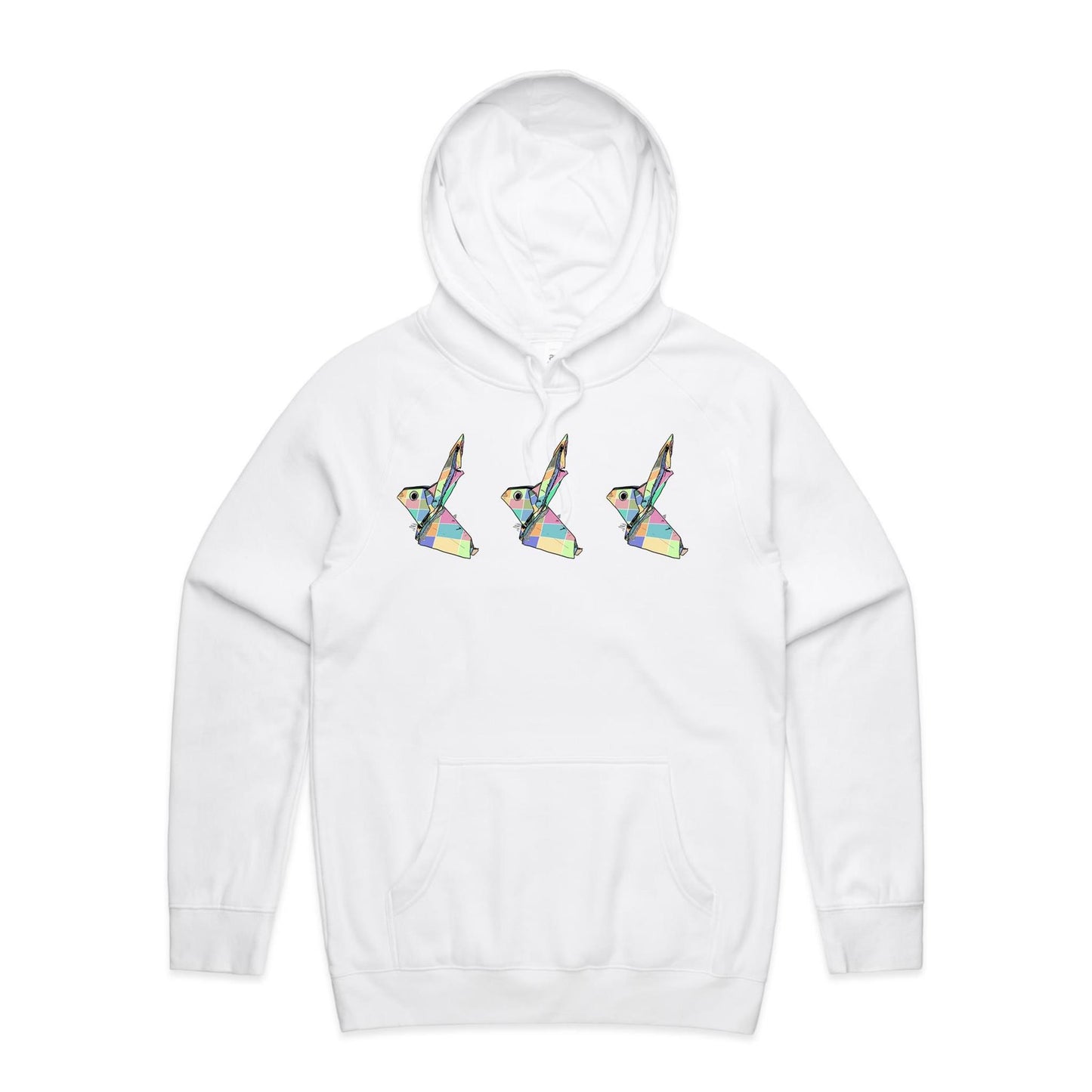 men’s hoodie origami patchwork rabbits