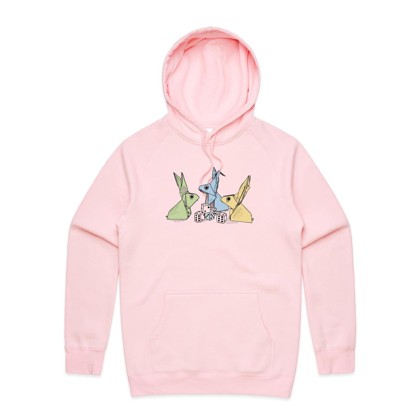 men’s hoodie origami rabbits with dice remix