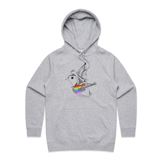women’s hoodie origami rainbow cowboy