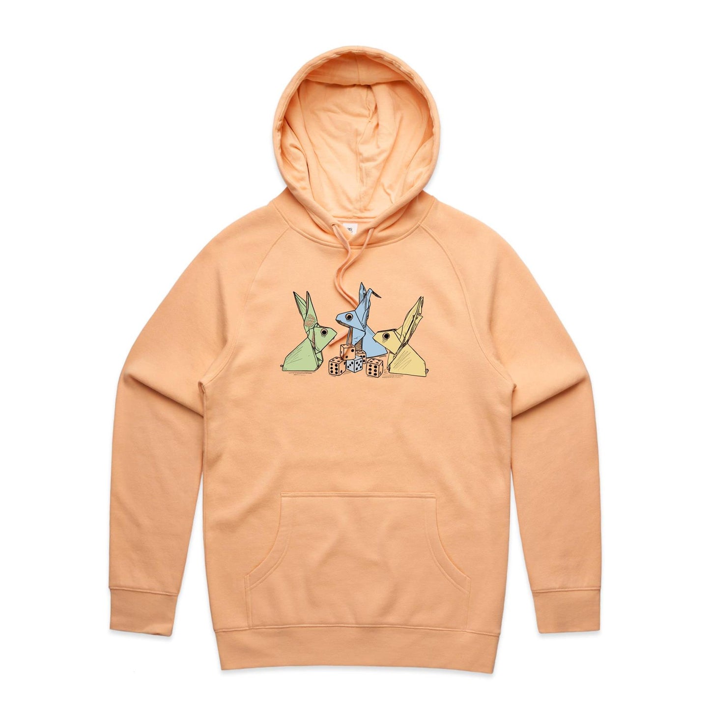 men’s hoodie origami rabbits with dice remix
