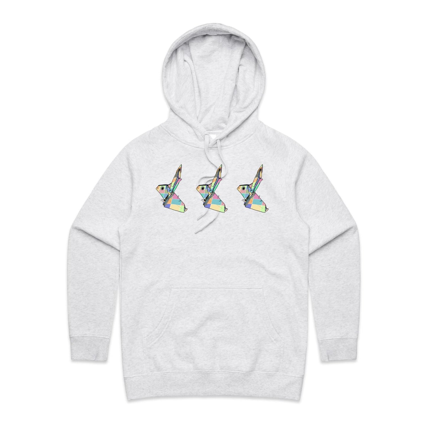 women’s hoodie origami patchwork rabbits