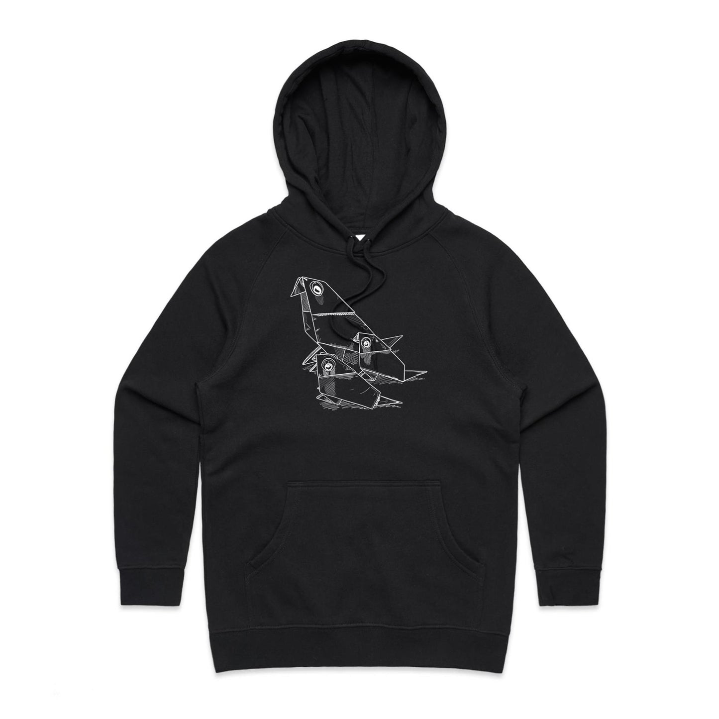 women’s hoodie origami bird family
