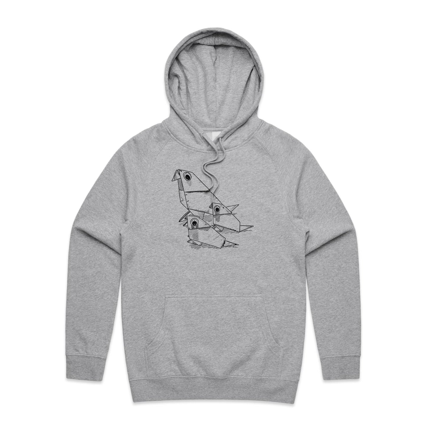 men’s hoodie origami bird family