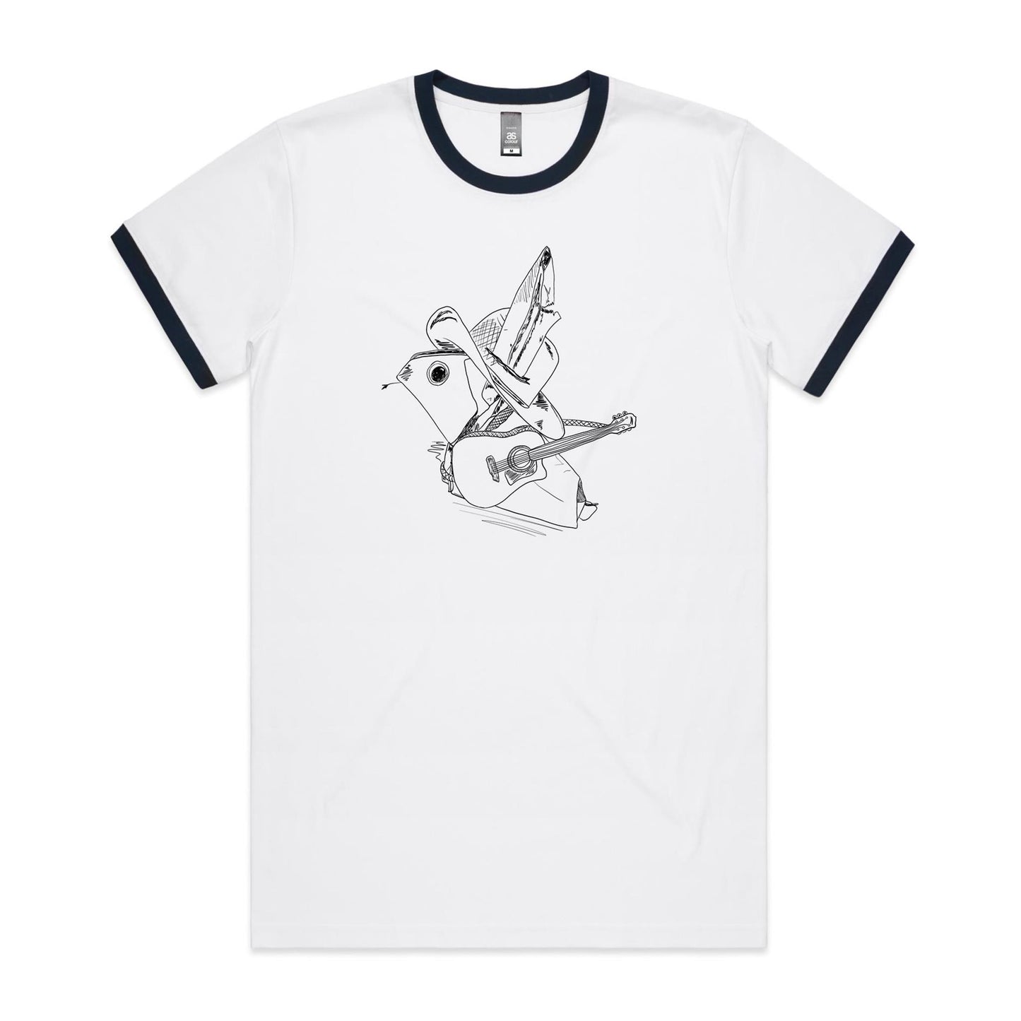 men’s ringer tee classic origami cowboy