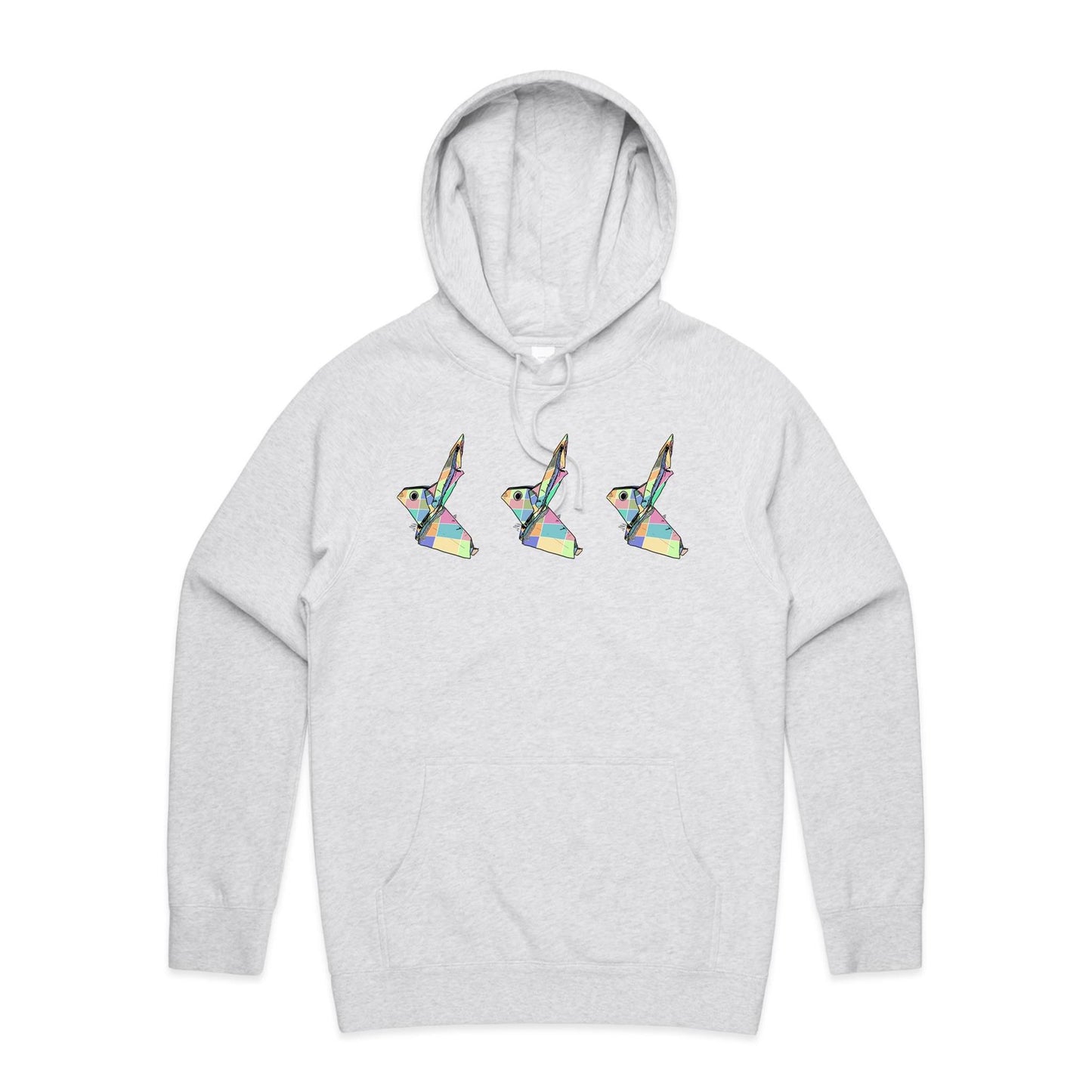 men’s hoodie origami patchwork rabbits