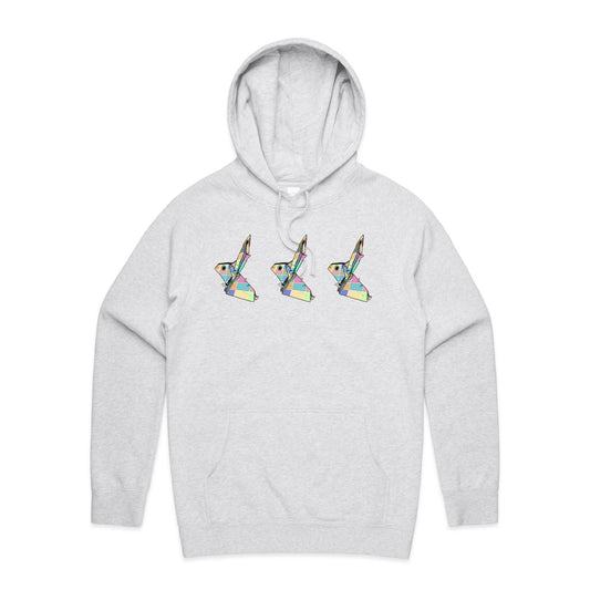 men’s hoodie origami patchwork rabbits