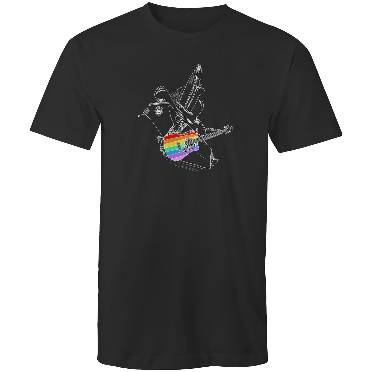 men’s tee origami rainbow cowboy