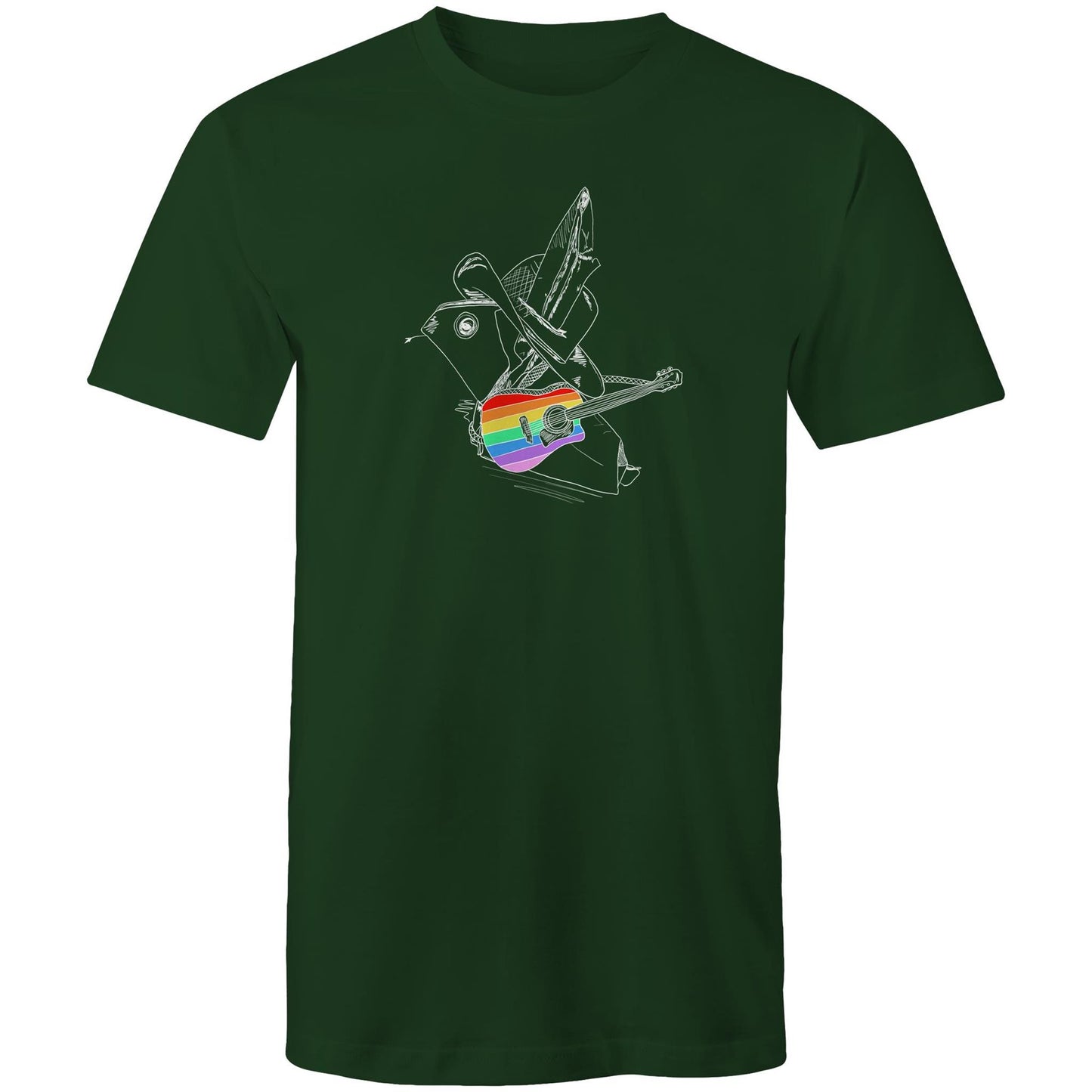 men’s tee origami rainbow cowboy