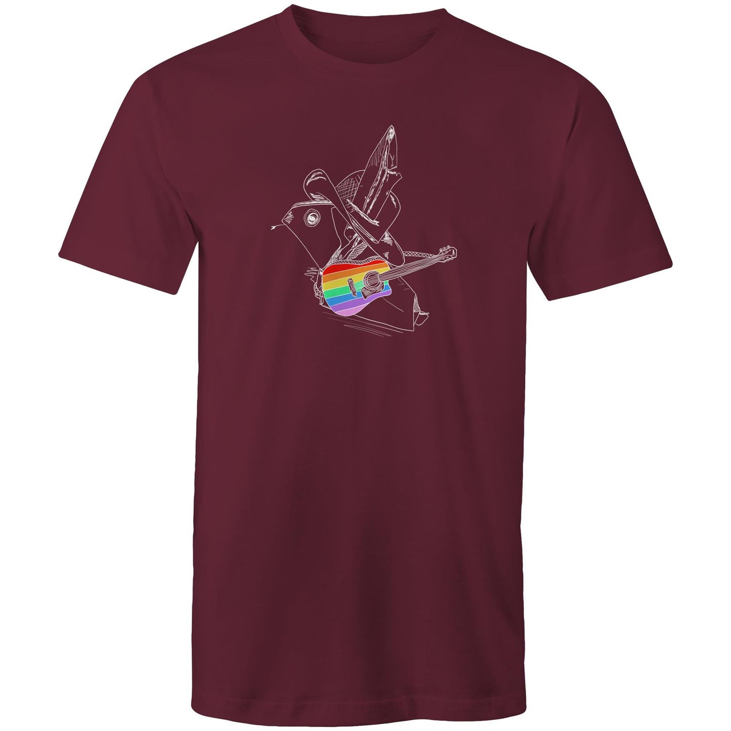 men’s tee origami rainbow cowboy