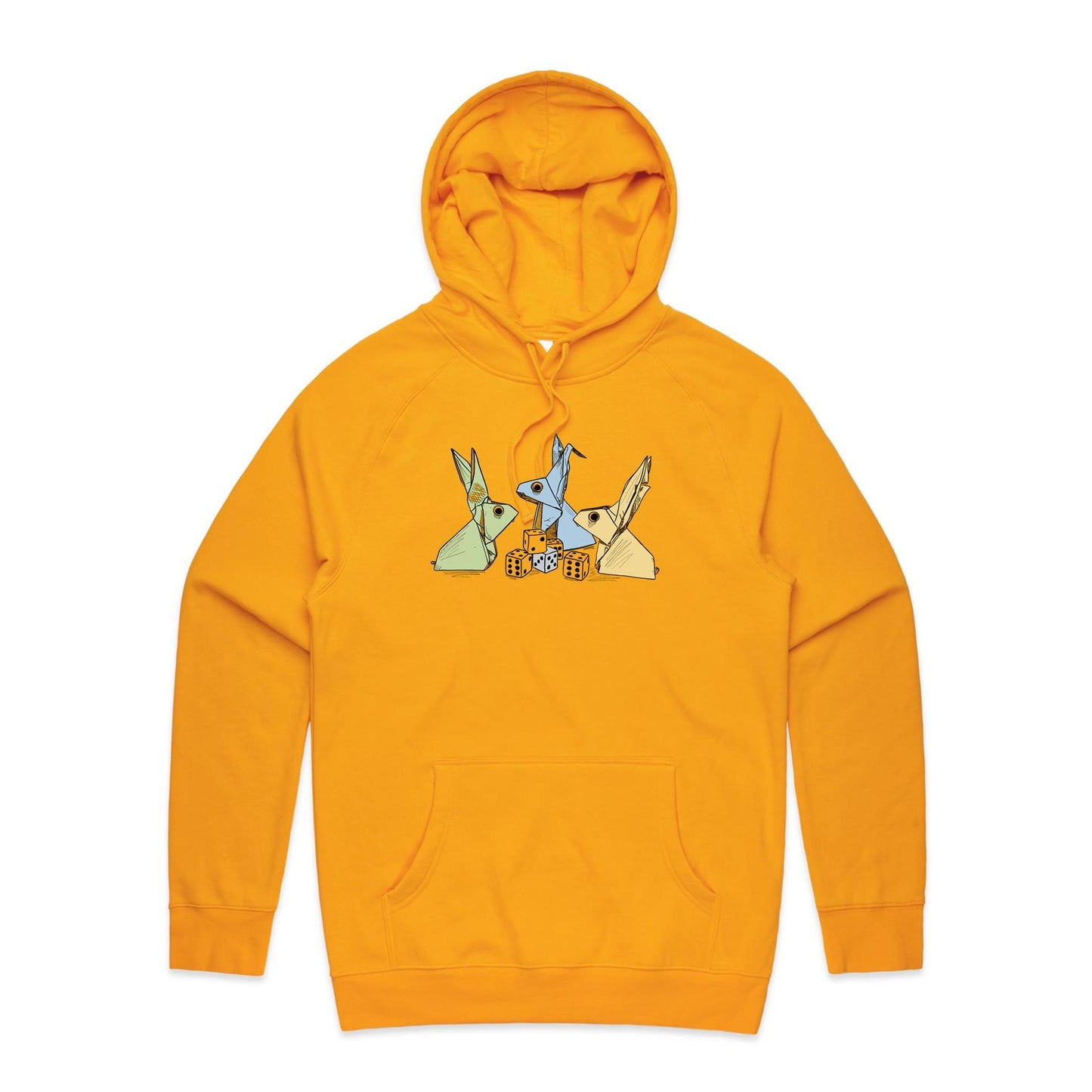 men’s hoodie origami rabbits with dice remix