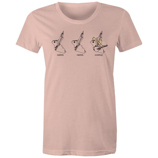 women’s tee origami rabbit rabbit cowboy