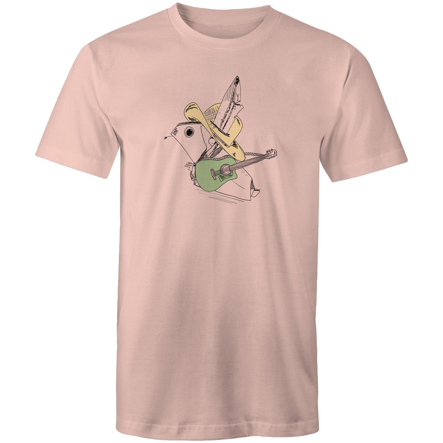 men’s tee green guitar origami cowboy