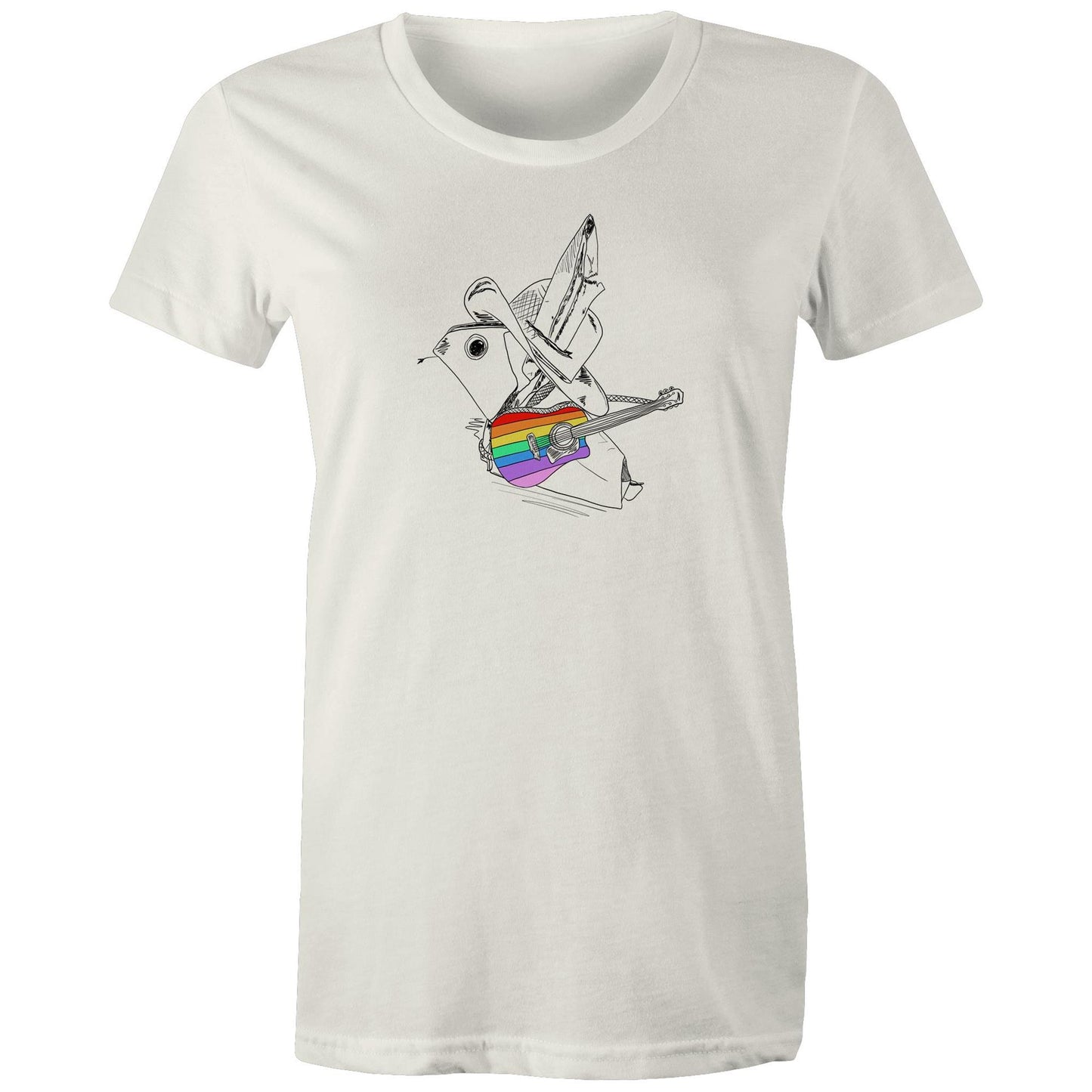 women’s tee origami rainbow cowboy