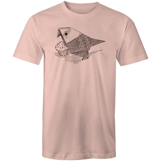 men’s tee origami bird with cake