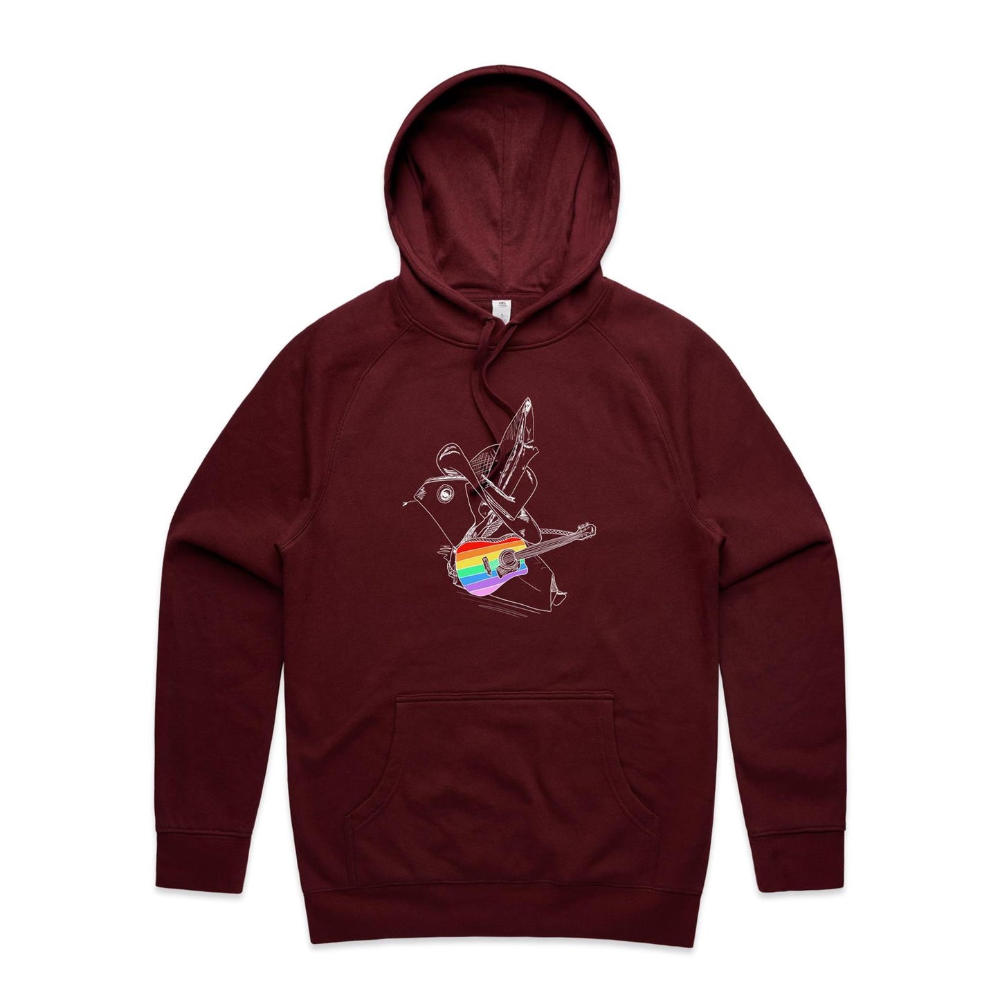 men’s hoodie origami rainbow cowboy