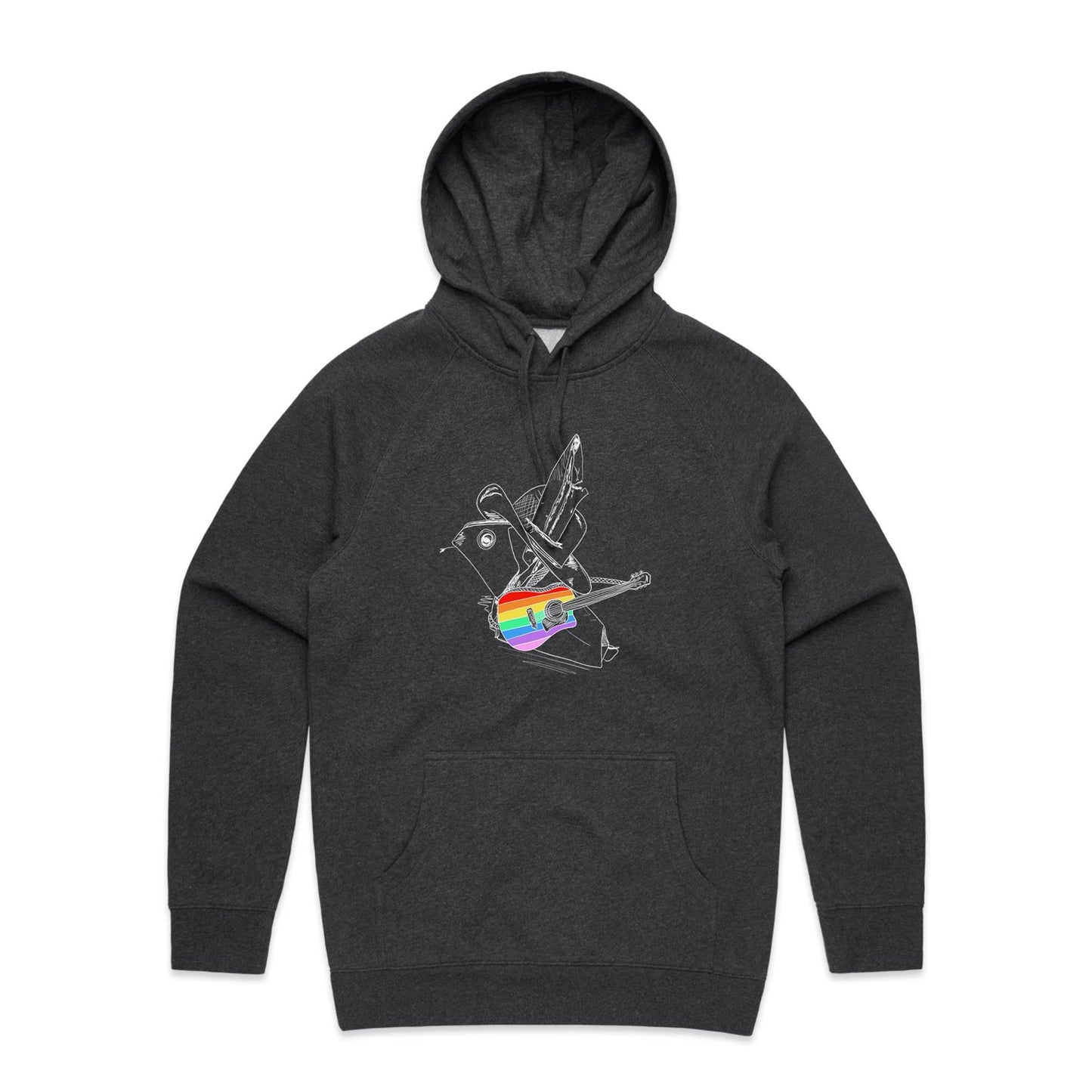 men’s hoodie origami rainbow cowboy